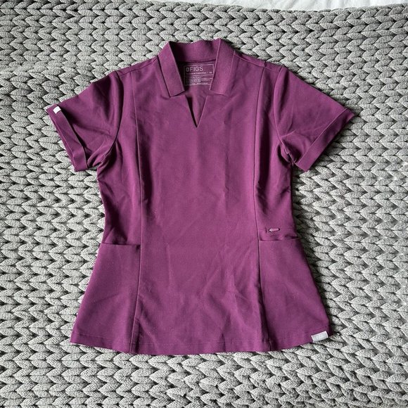 COPY - FIGS Women's Inala Slim Scrub Top - Deep Purple - Size XS - NWT - Picture 1 of 2